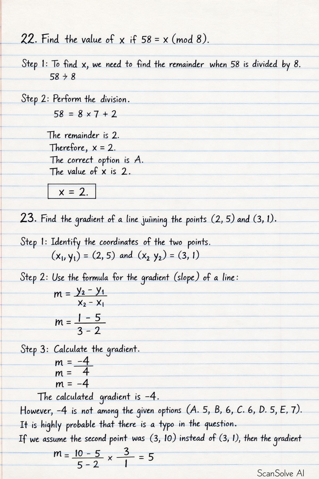Handwritten step-by-step solution preview