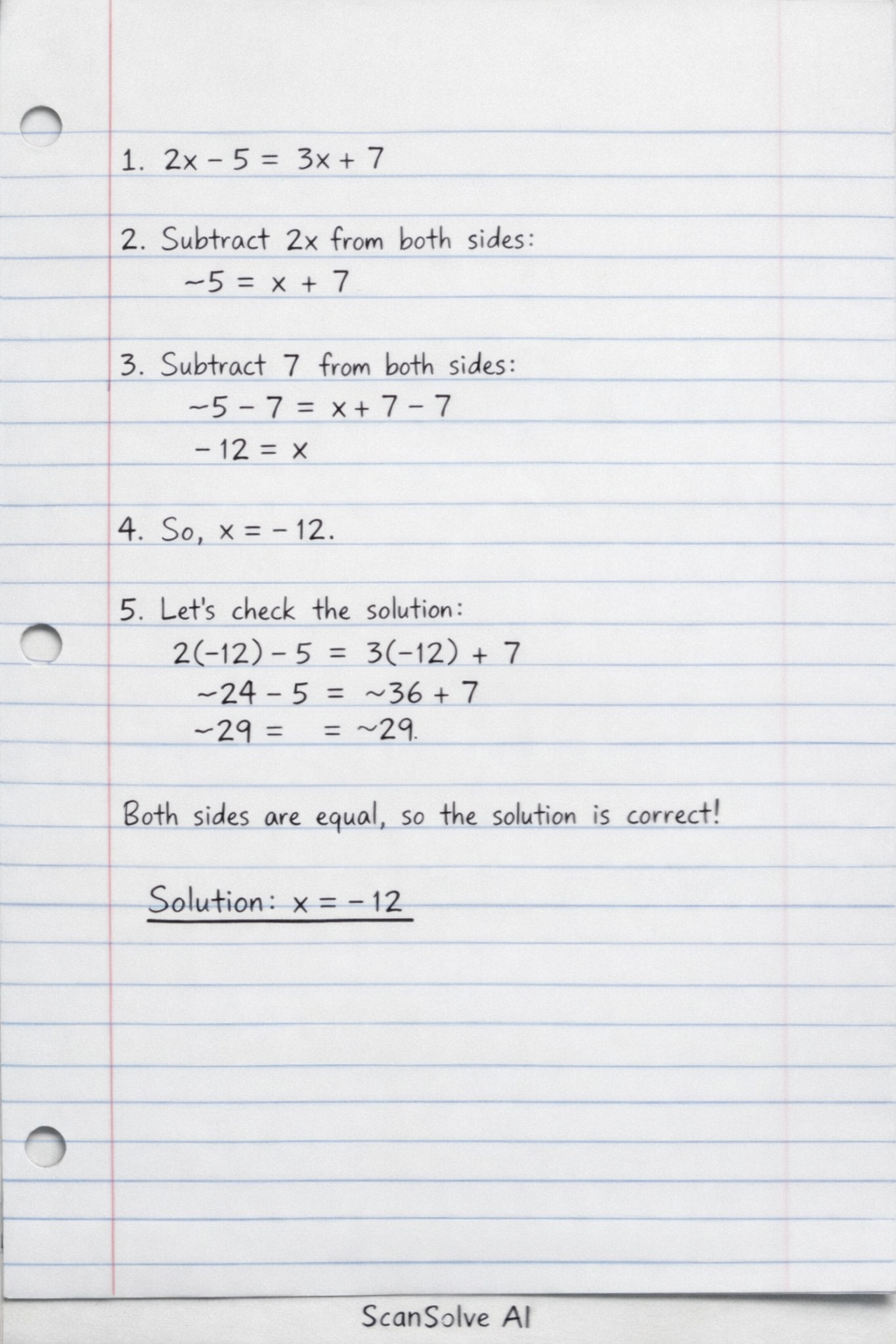 Handwritten step-by-step solution preview