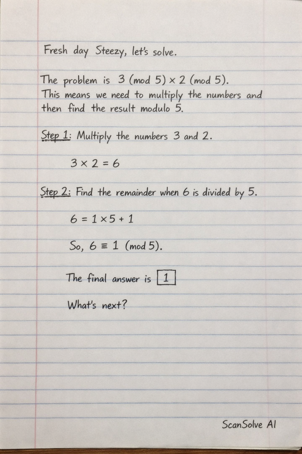 Handwritten step-by-step solution preview