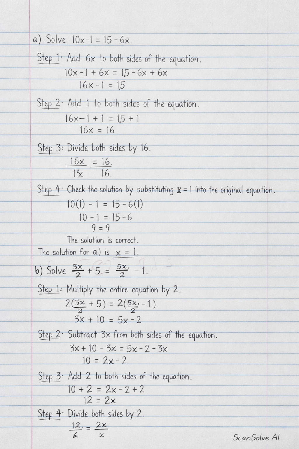 Handwritten step-by-step solution preview