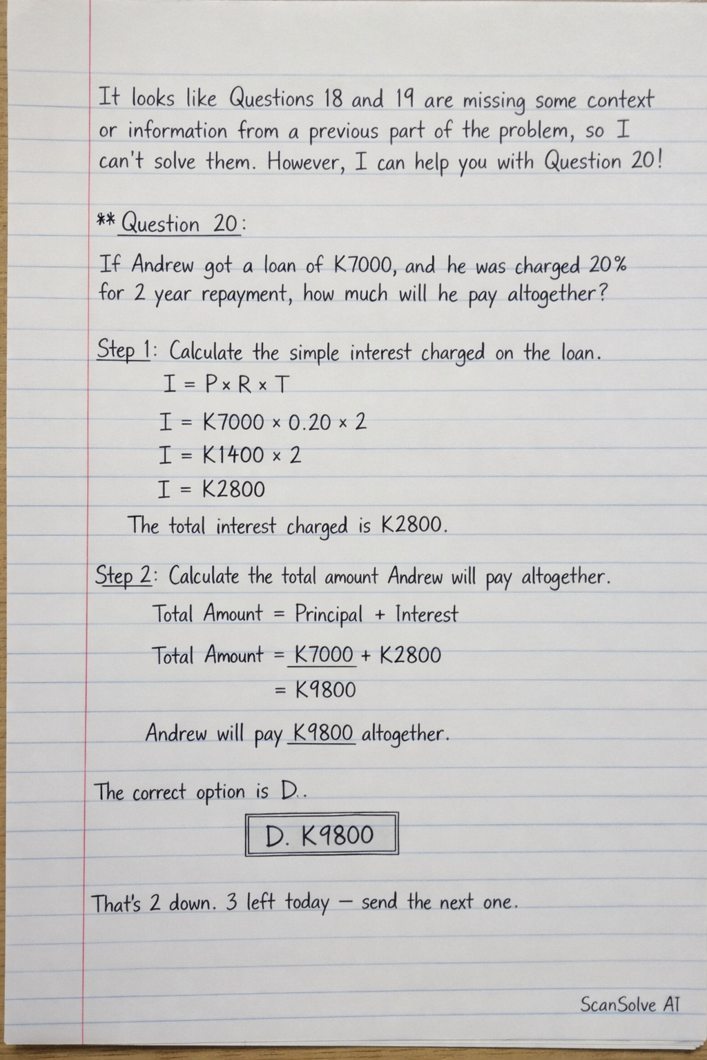 Handwritten step-by-step solution preview