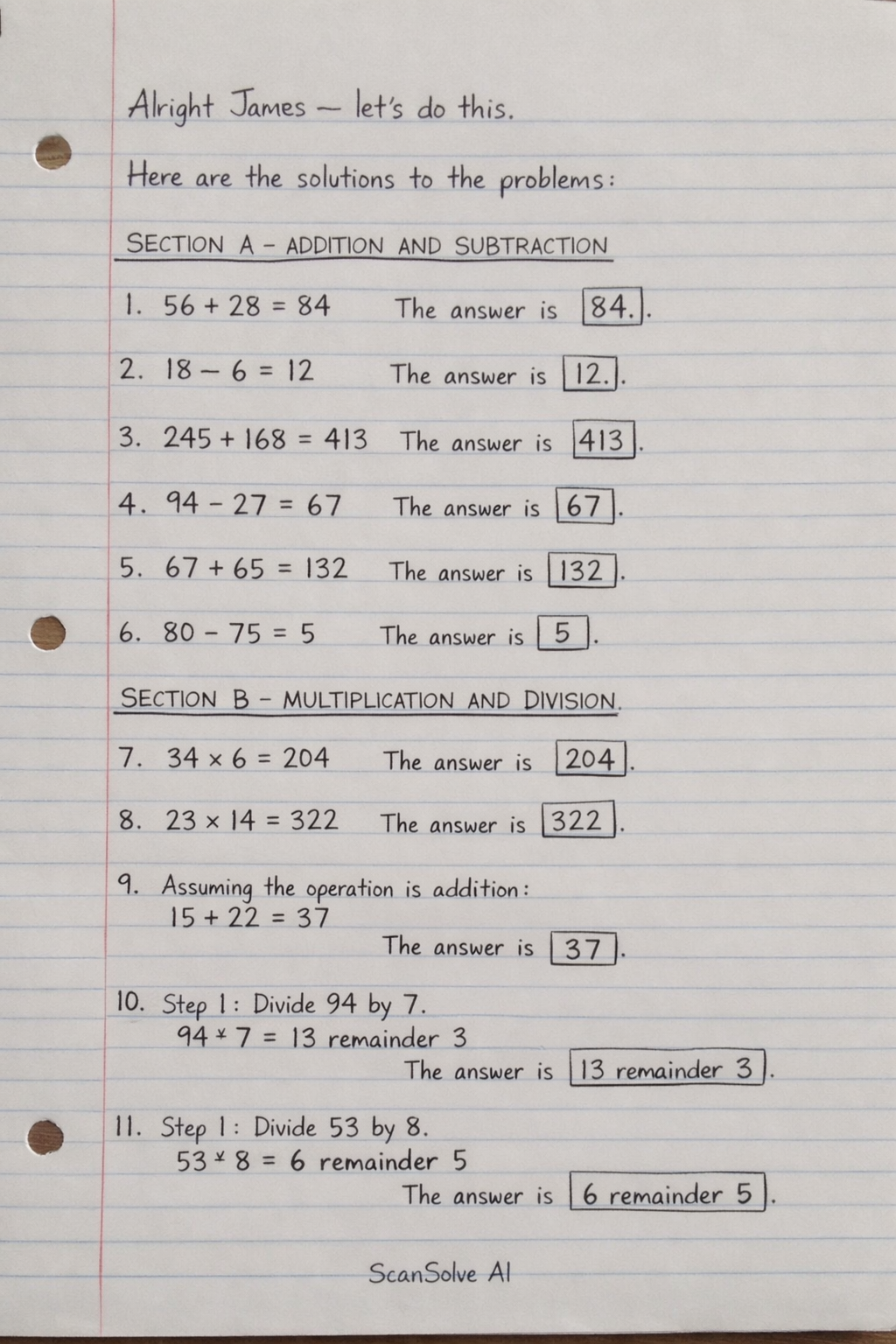 Handwritten step-by-step solution preview