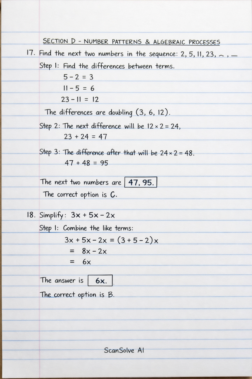 Handwritten step-by-step solution preview