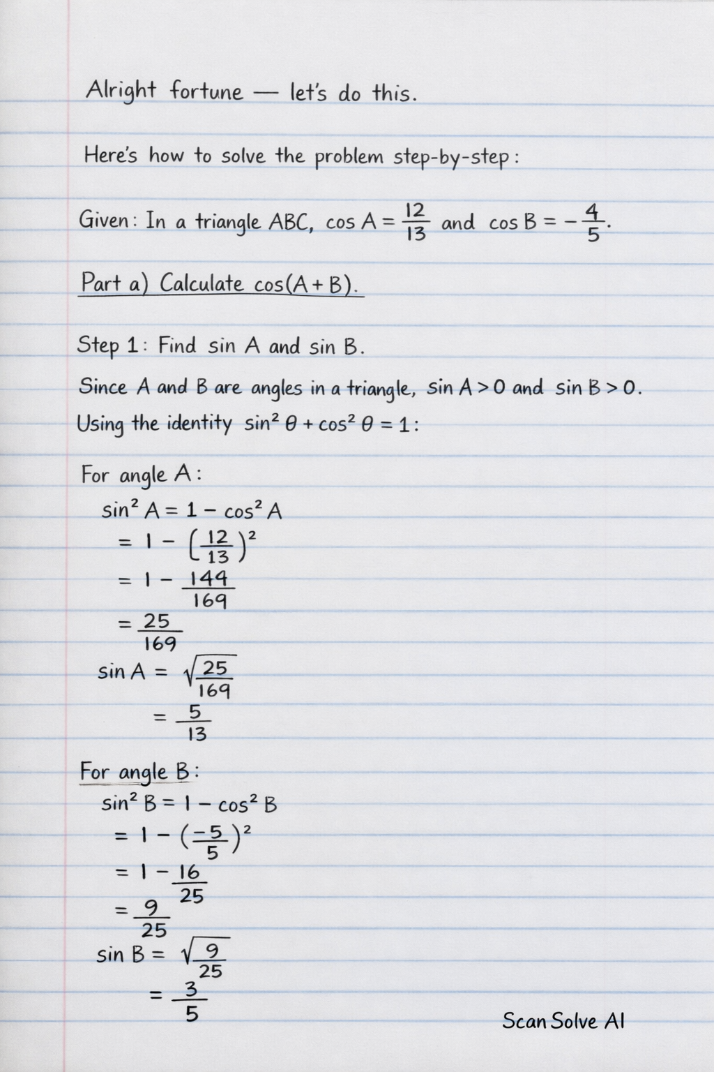 Handwritten step-by-step solution preview