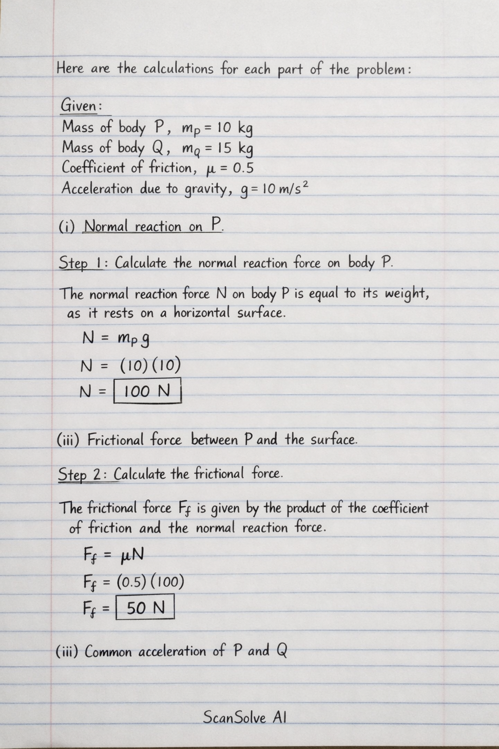 Handwritten step-by-step solution preview