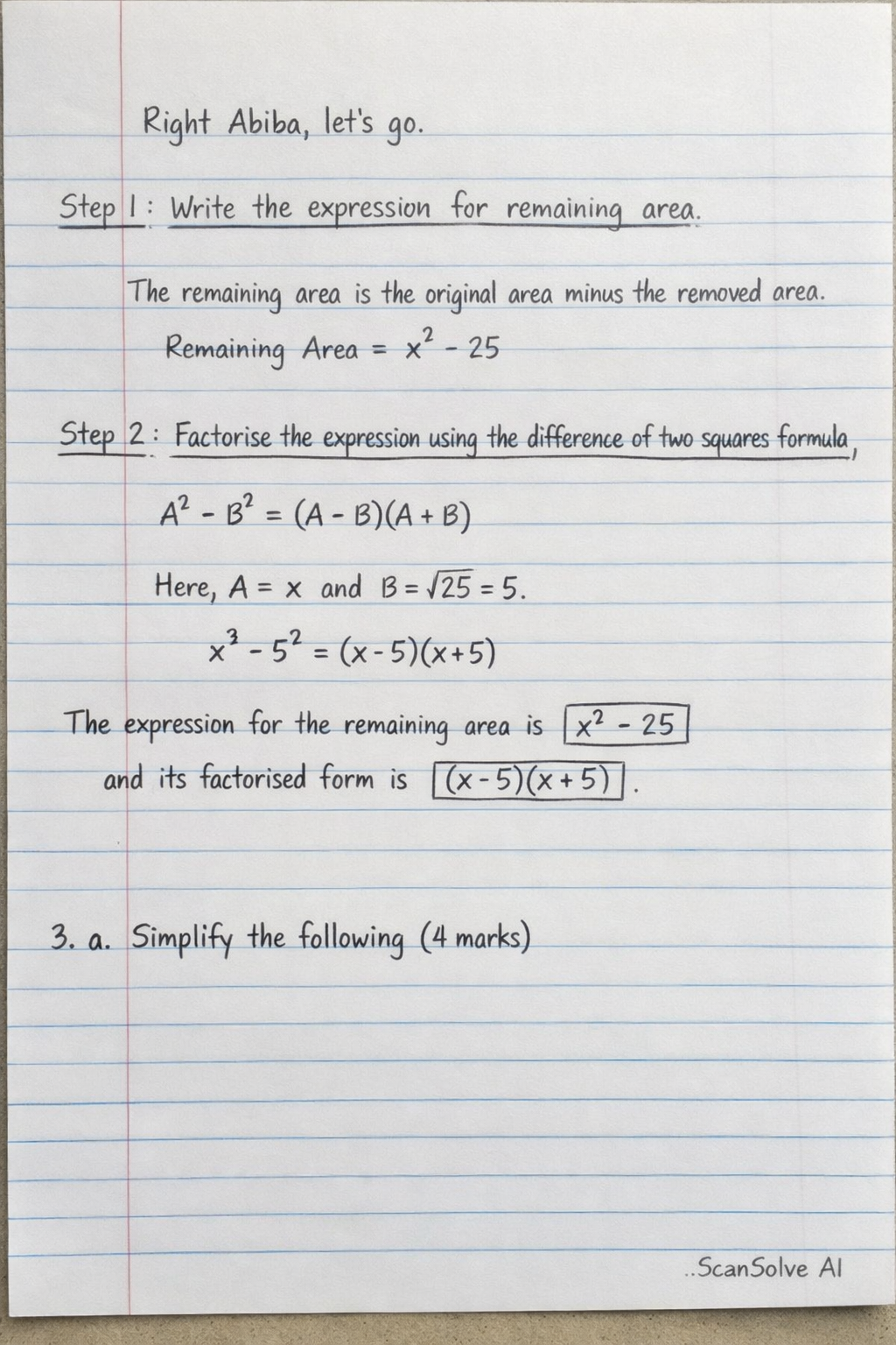 Handwritten step-by-step solution preview