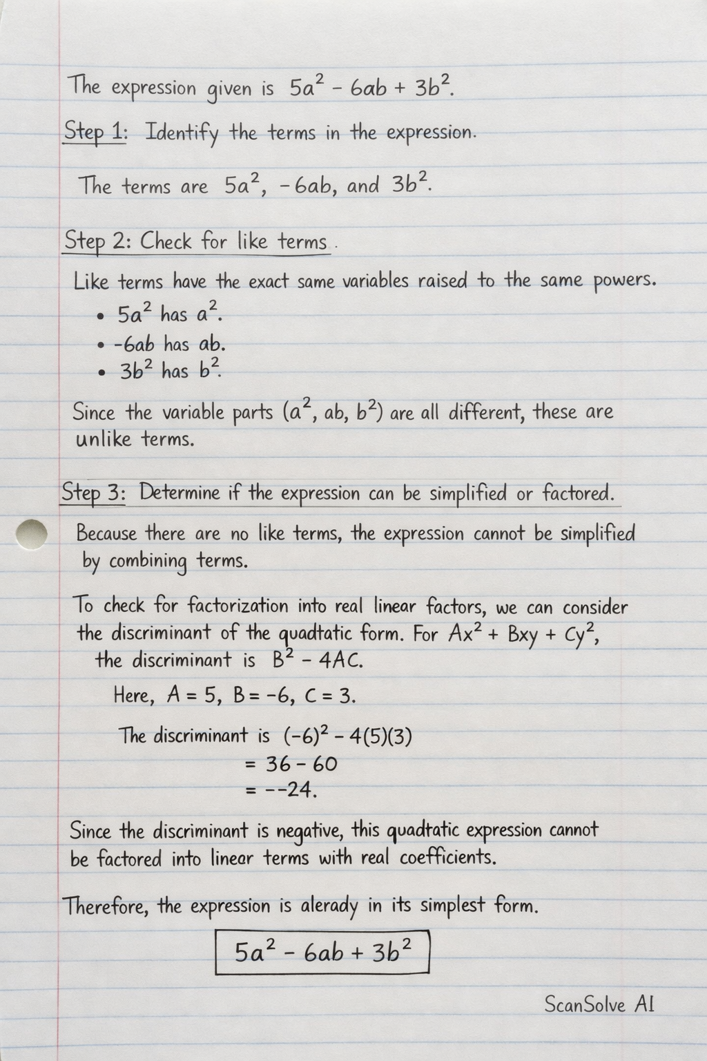 Handwritten step-by-step solution preview