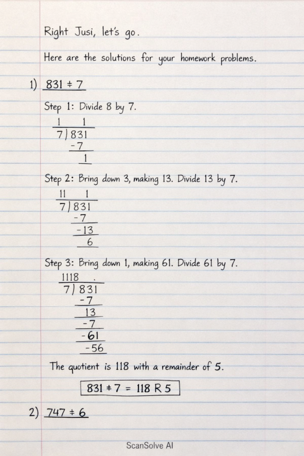 Handwritten step-by-step solution preview