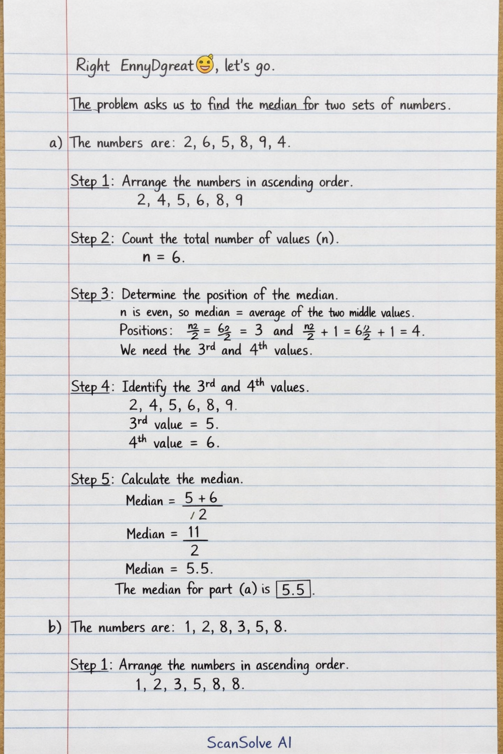 Handwritten step-by-step solution preview