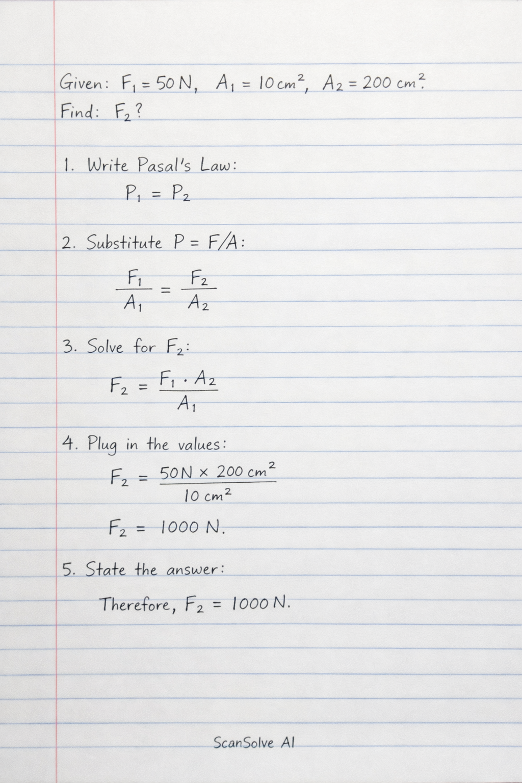 Handwritten step-by-step solution preview