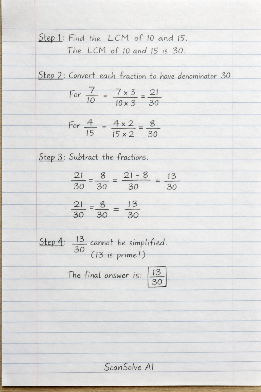 Handwritten step-by-step solution preview