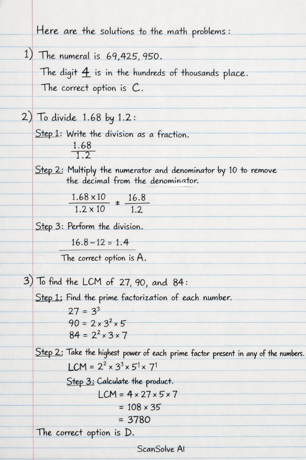 Handwritten step-by-step solution preview