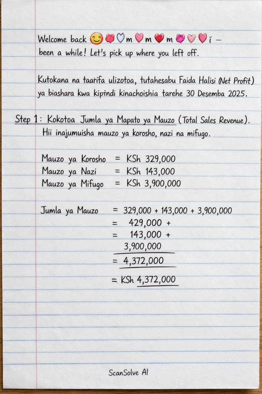Handwritten step-by-step solution preview