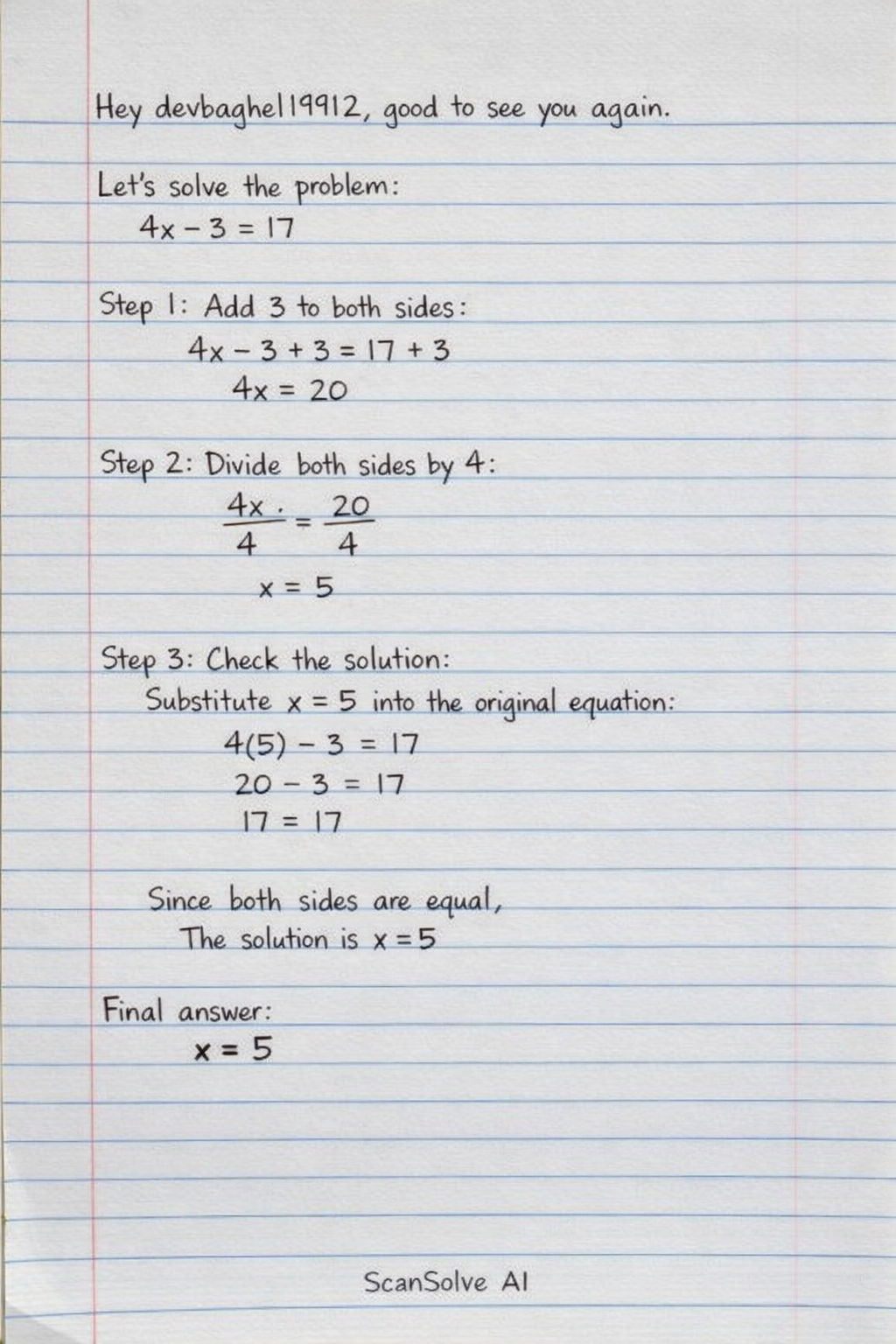 Handwritten step-by-step solution preview