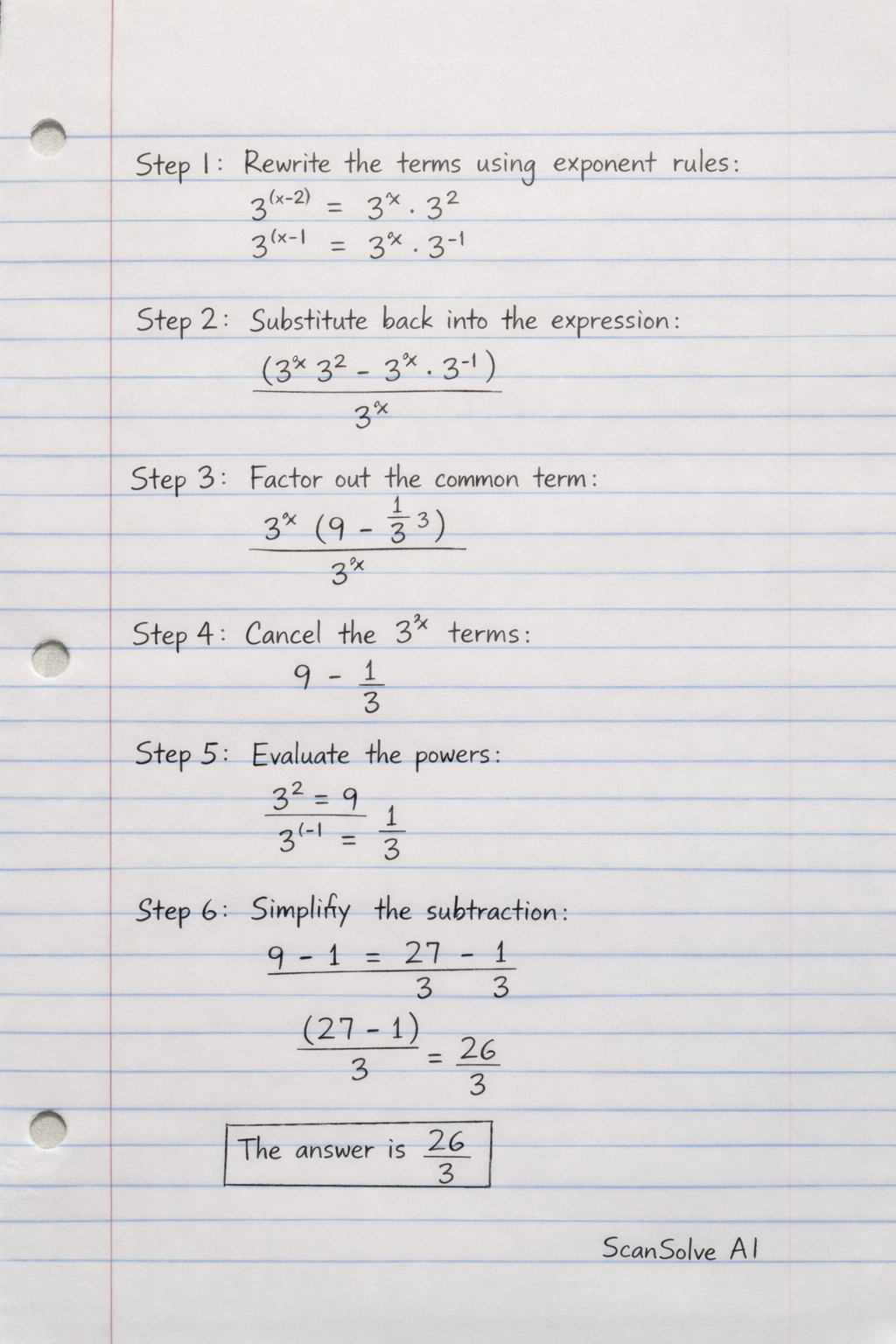 Handwritten step-by-step solution preview