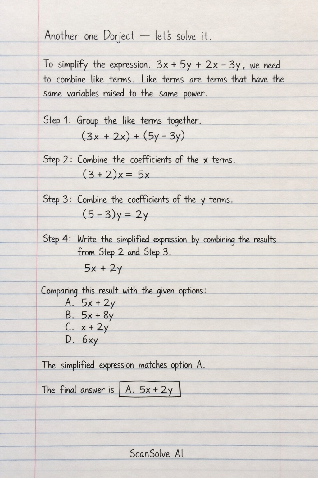 Handwritten step-by-step solution preview