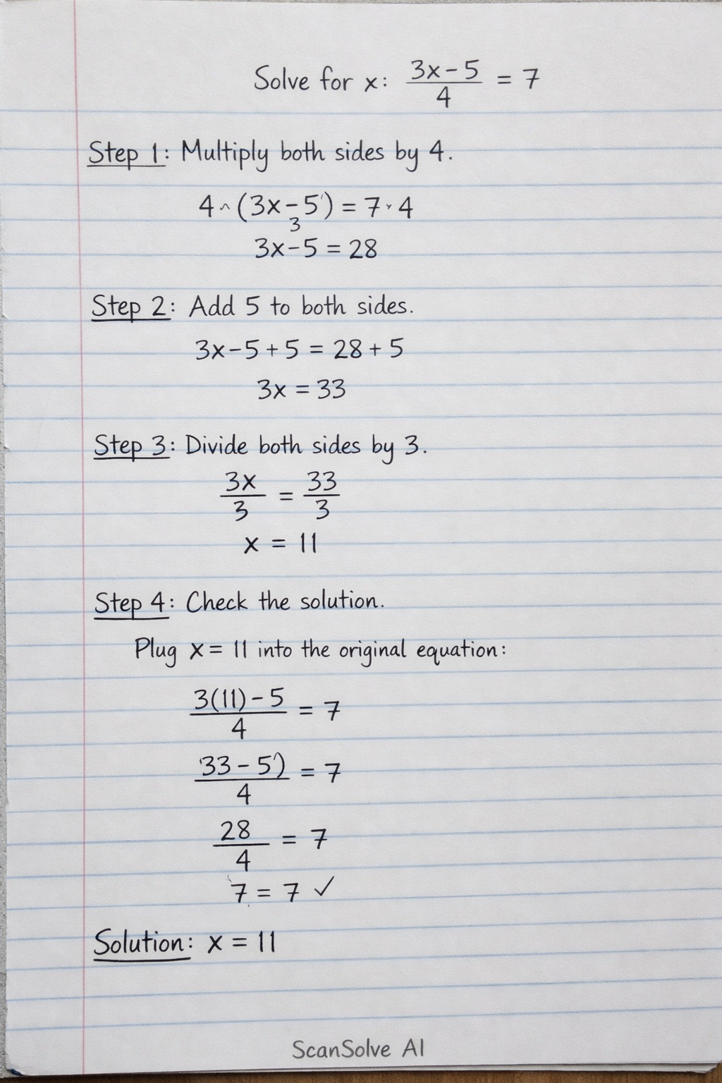 Handwritten step-by-step solution preview
