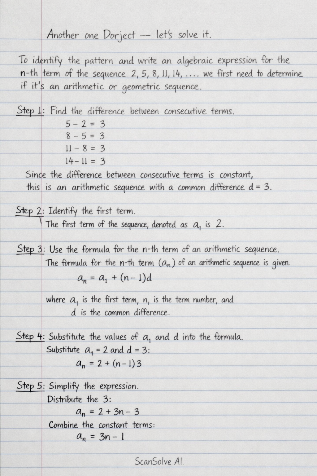 Handwritten step-by-step solution preview