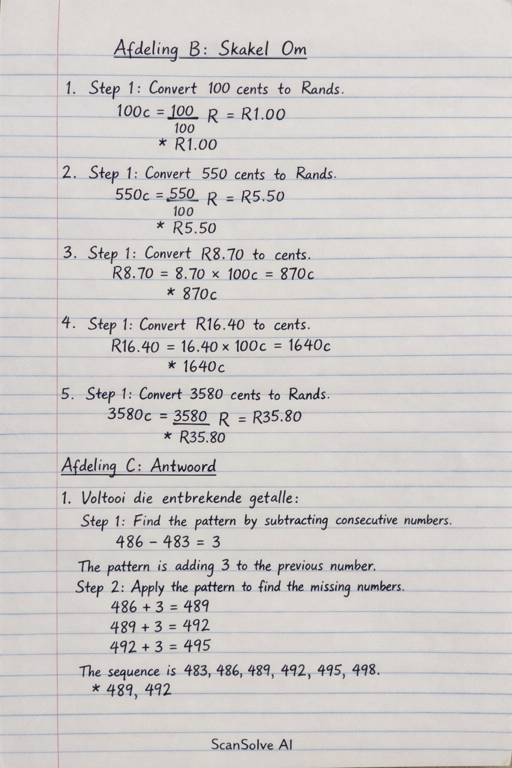 Handwritten step-by-step solution preview