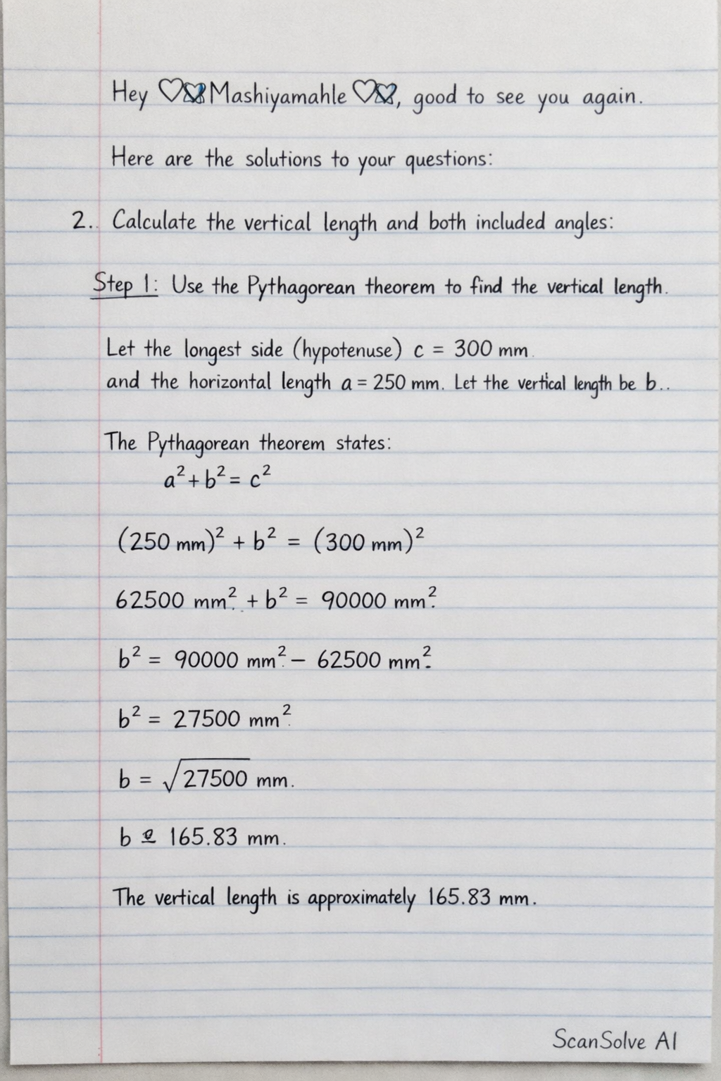 Handwritten step-by-step solution preview
