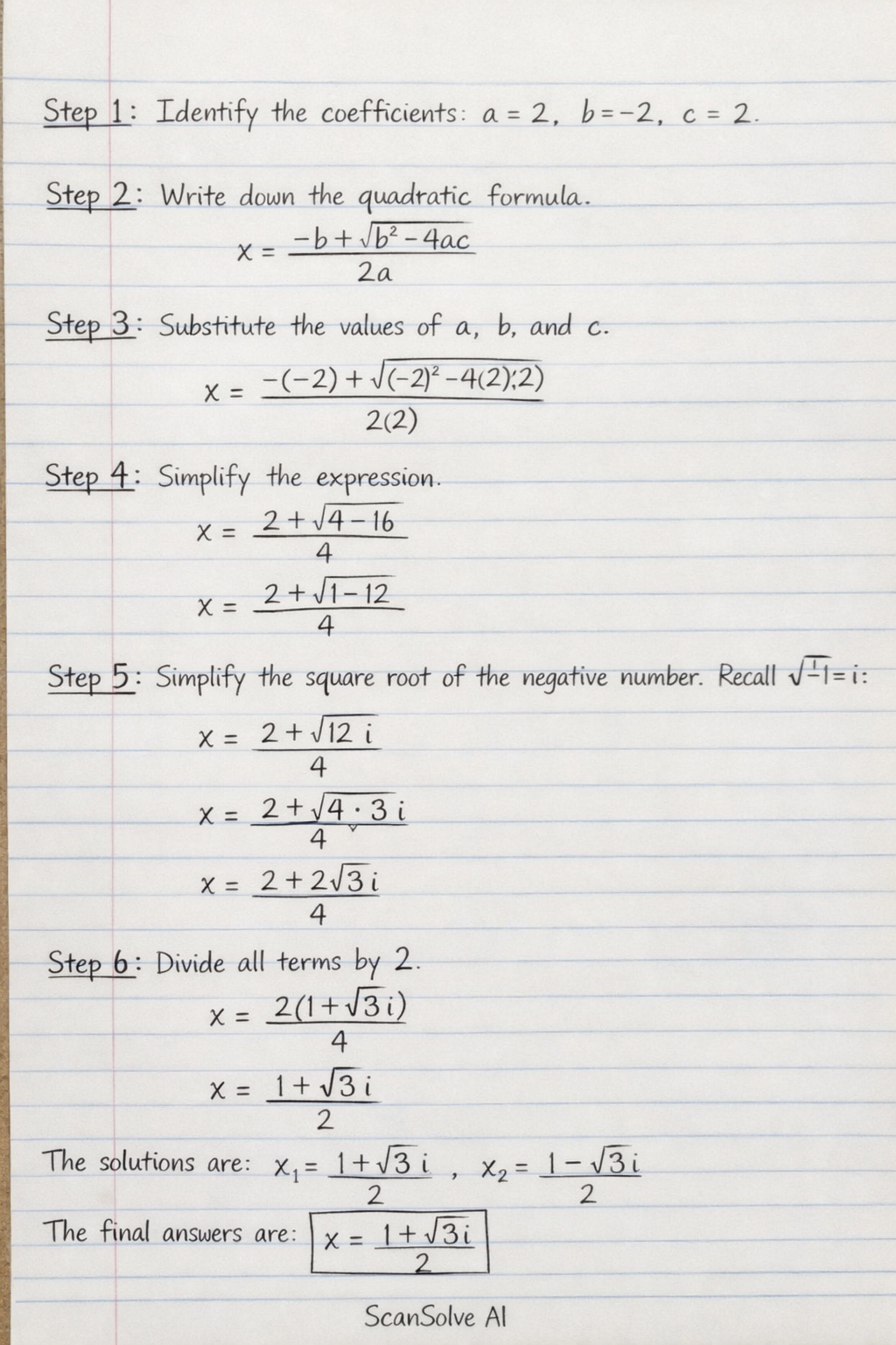 Handwritten step-by-step solution preview