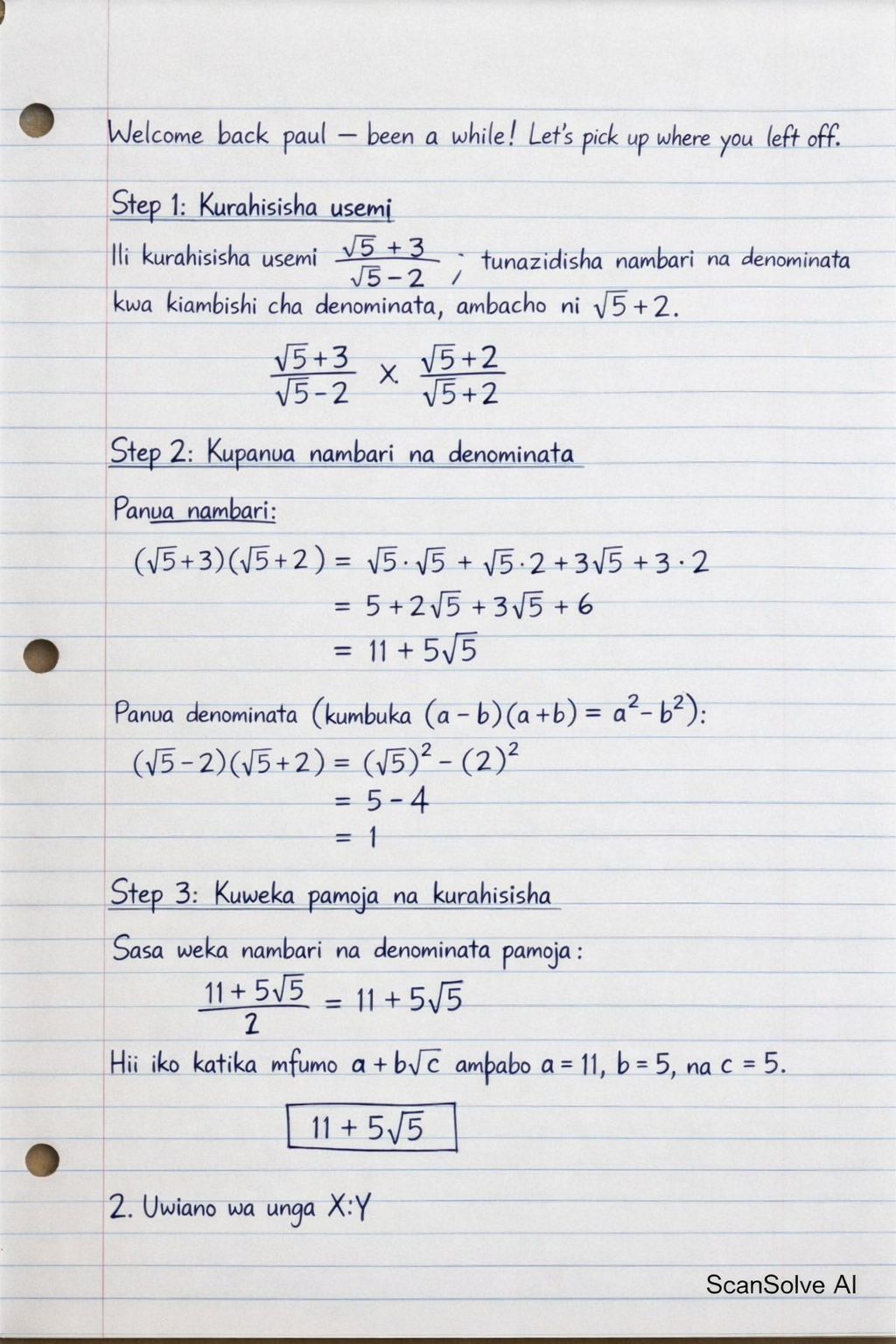 Handwritten step-by-step solution preview