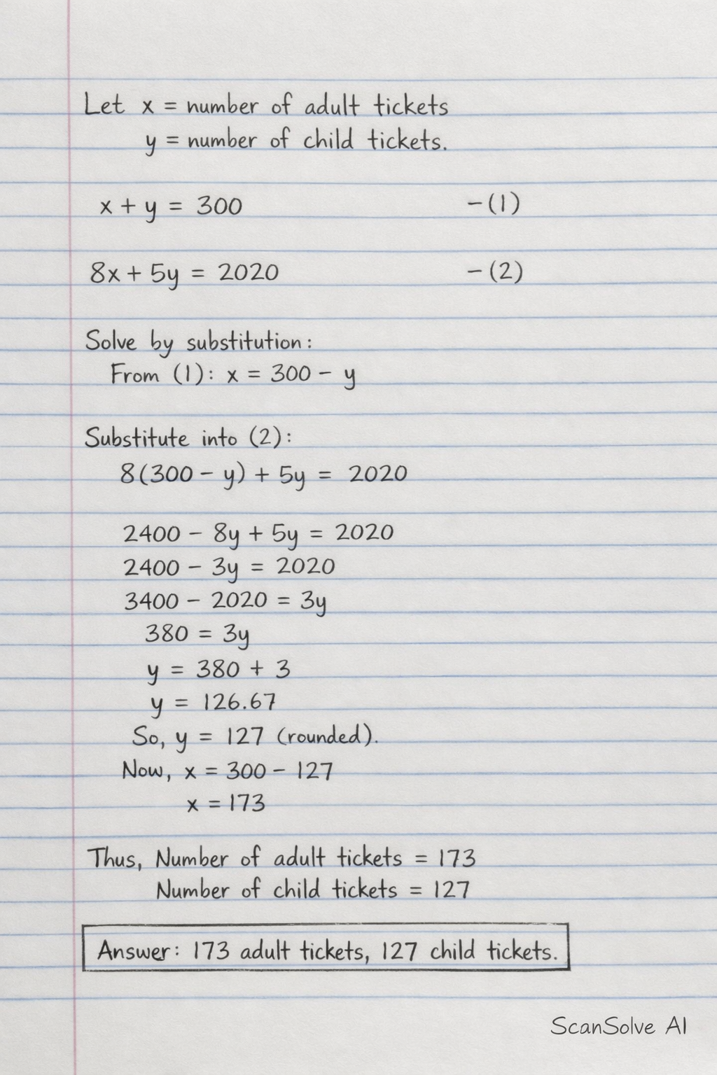 Handwritten step-by-step solution preview