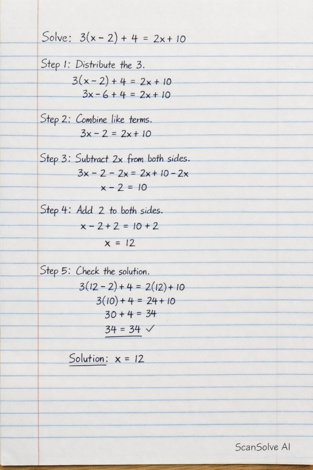 Handwritten step-by-step solution preview