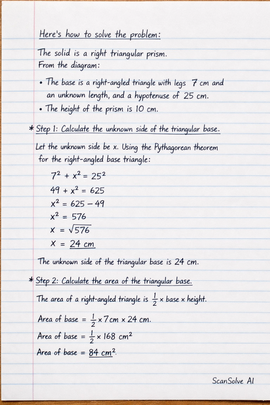 Handwritten step-by-step solution preview