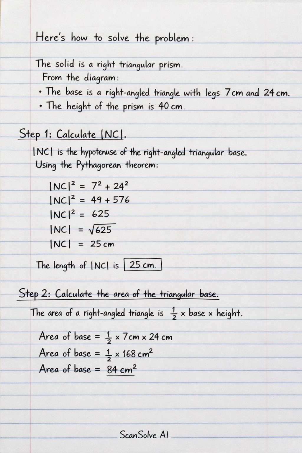 Handwritten step-by-step solution preview