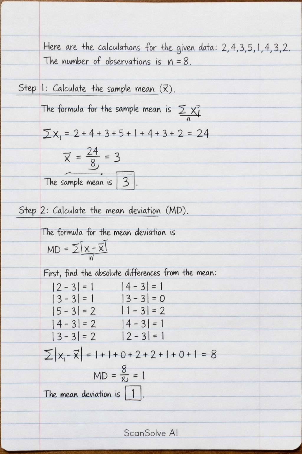 Handwritten step-by-step solution preview