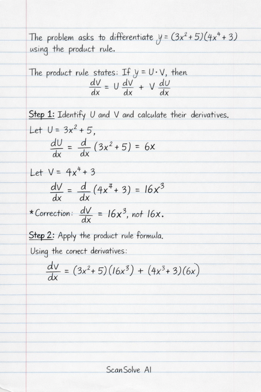 Handwritten step-by-step solution preview