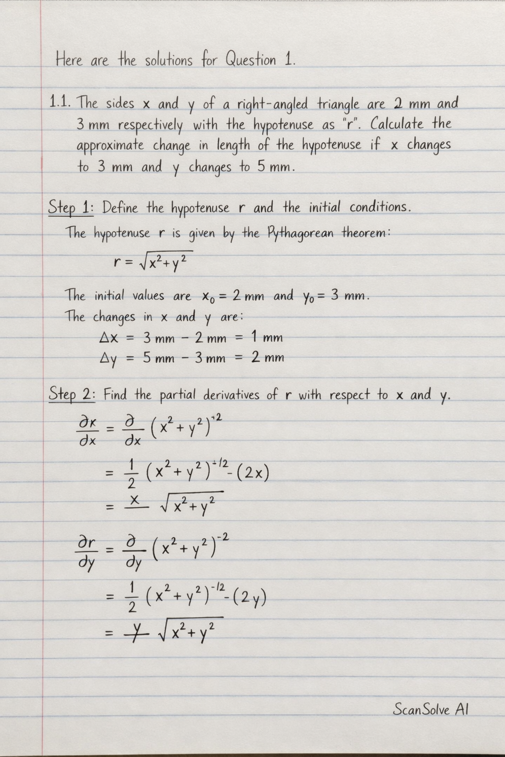 Handwritten step-by-step solution preview