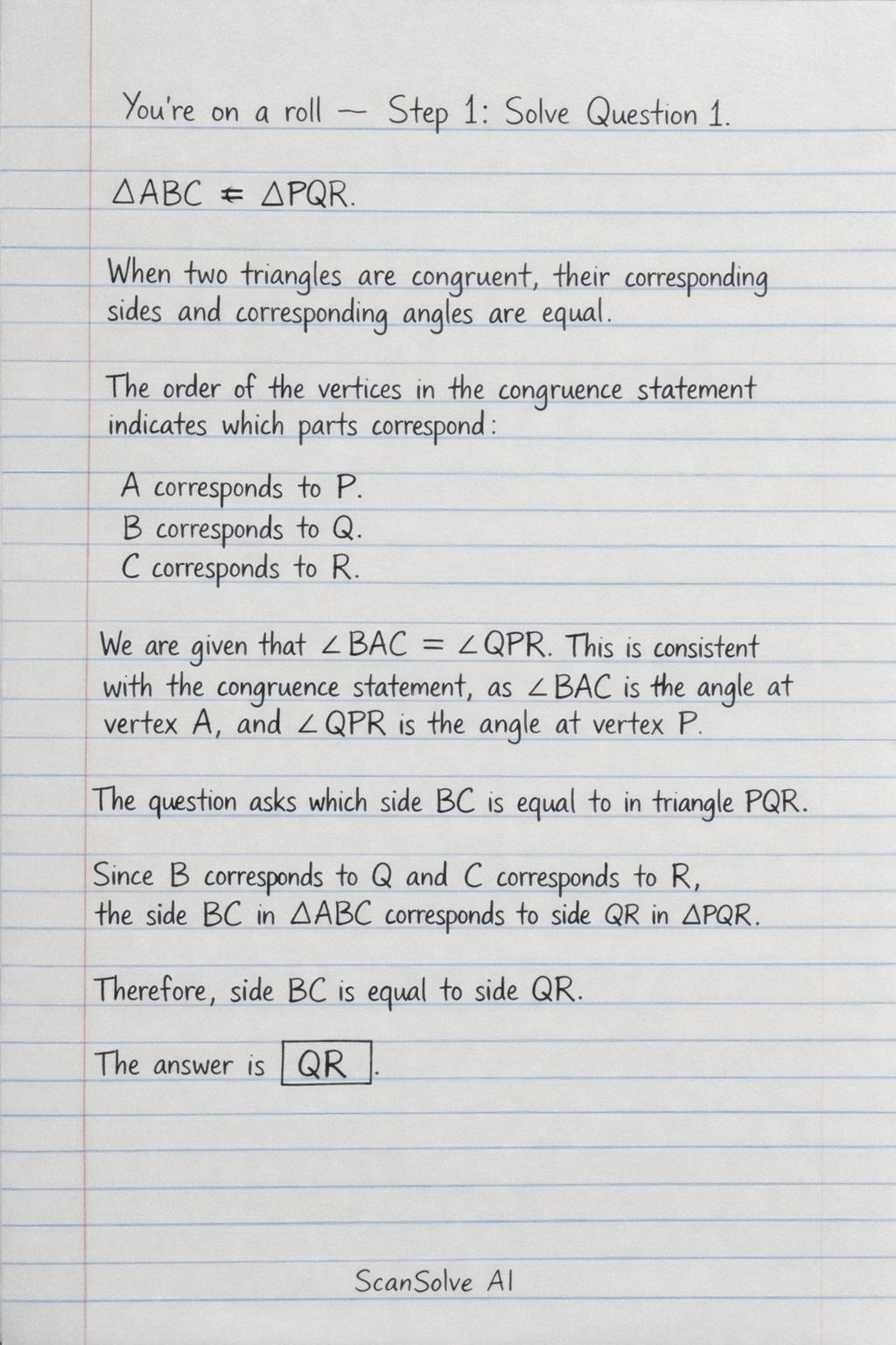 Handwritten step-by-step solution preview