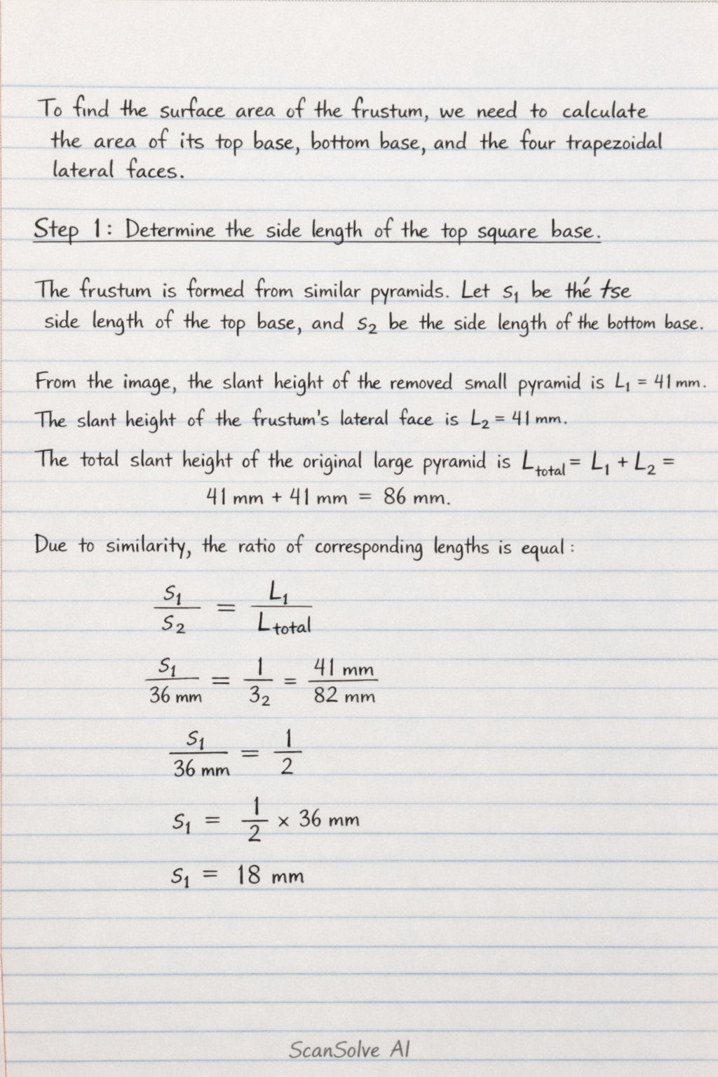 Handwritten step-by-step solution preview