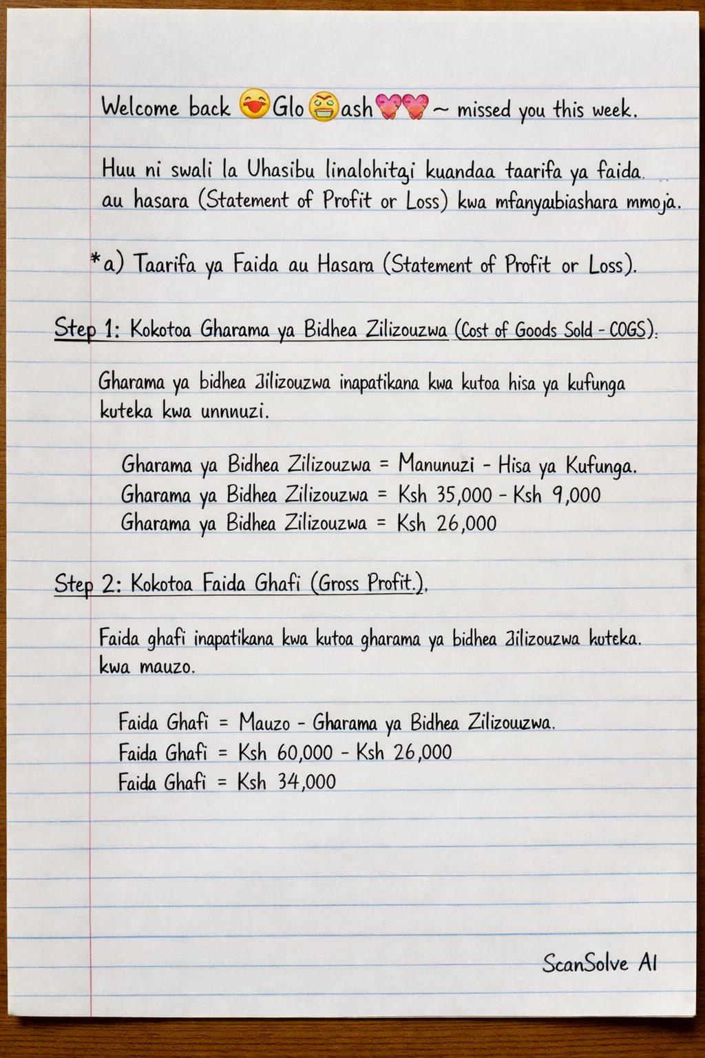 Handwritten step-by-step solution preview