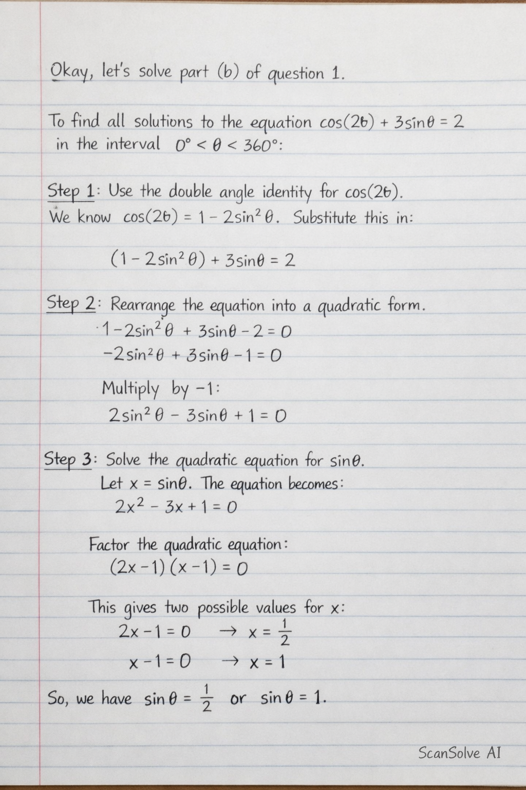 Handwritten step-by-step solution preview