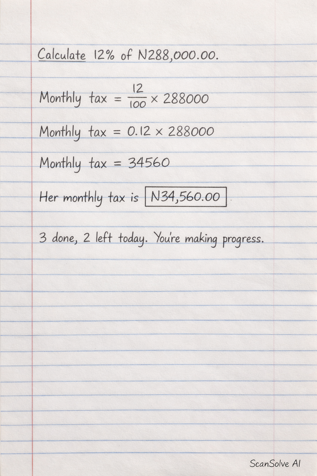Handwritten step-by-step solution preview