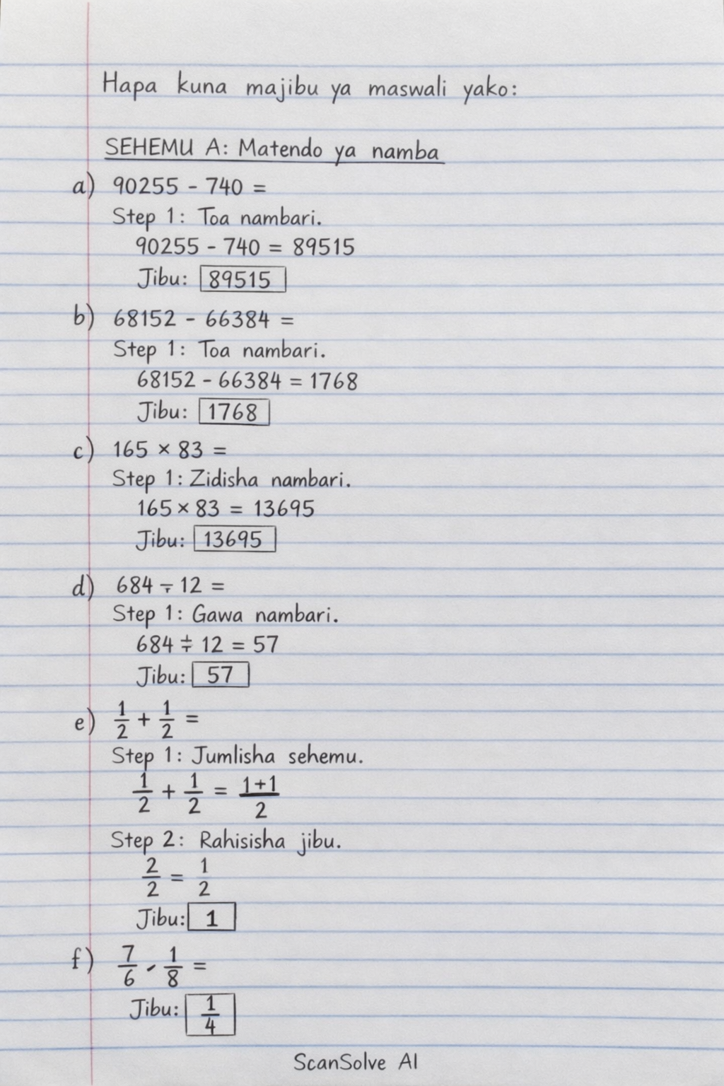 Handwritten step-by-step solution preview