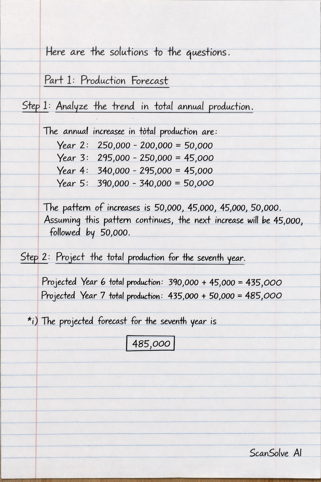 Handwritten step-by-step solution preview