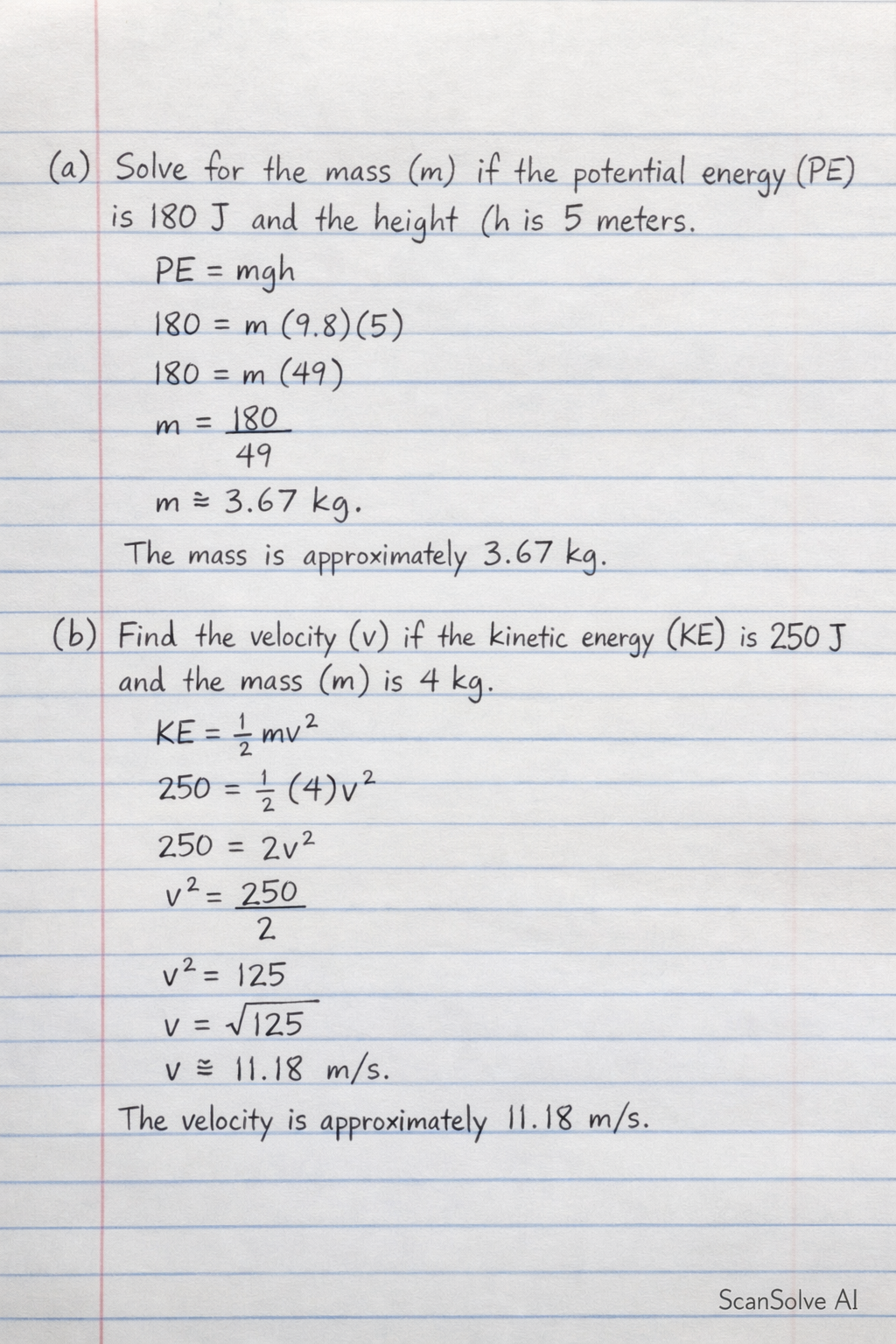 Handwritten step-by-step solution preview