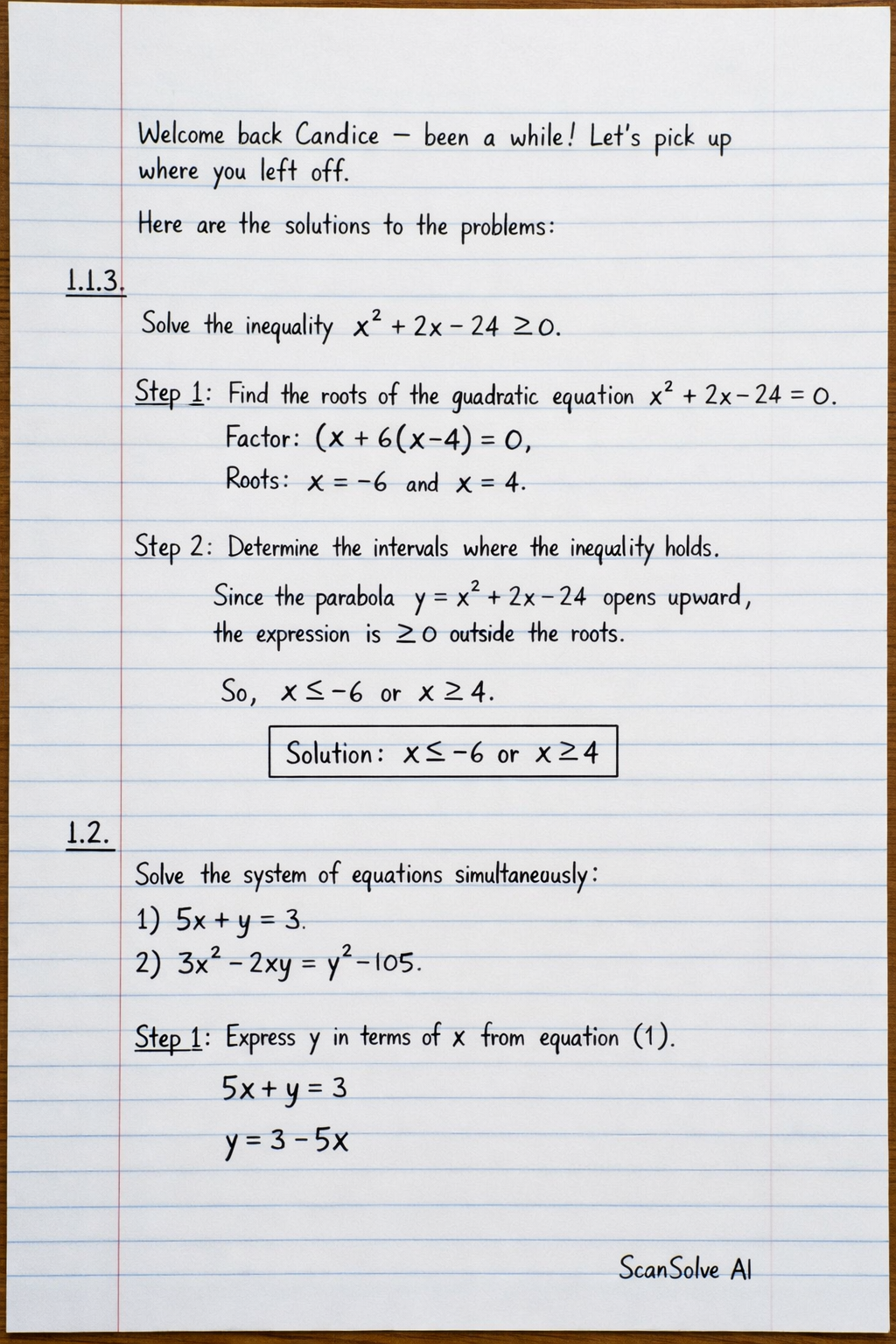 Handwritten step-by-step solution preview