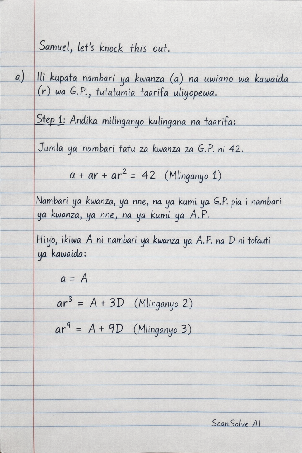 Handwritten step-by-step solution preview