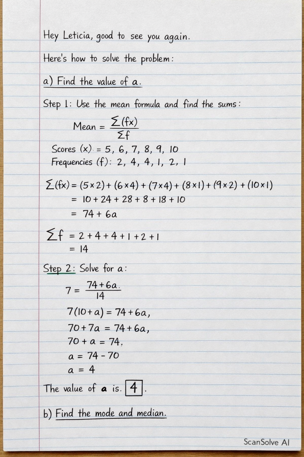 Handwritten step-by-step solution preview