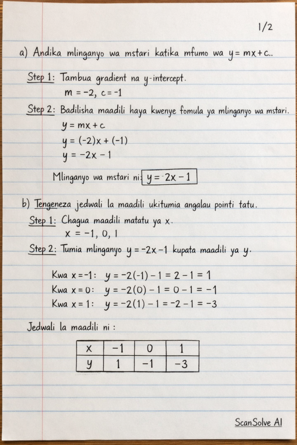 Handwritten step-by-step solution preview