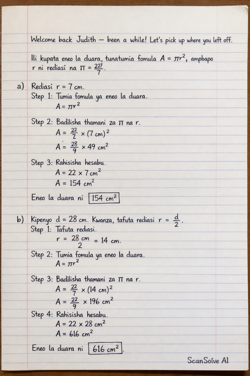 Handwritten step-by-step solution preview