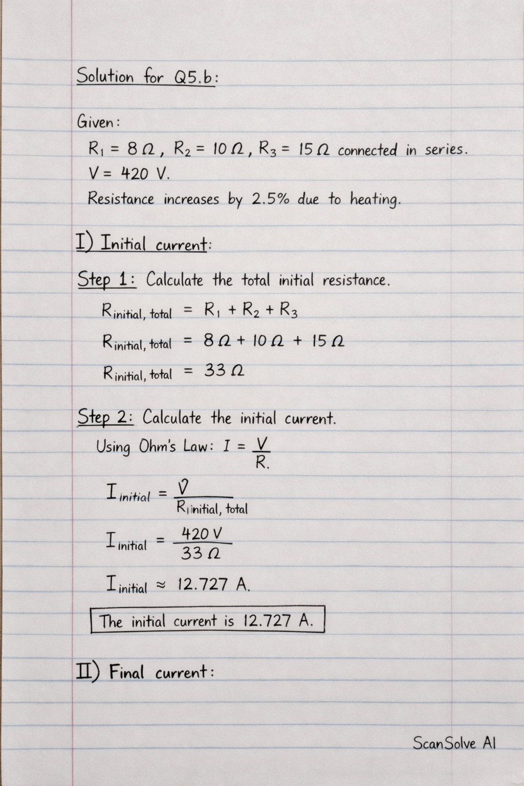 Handwritten step-by-step solution preview