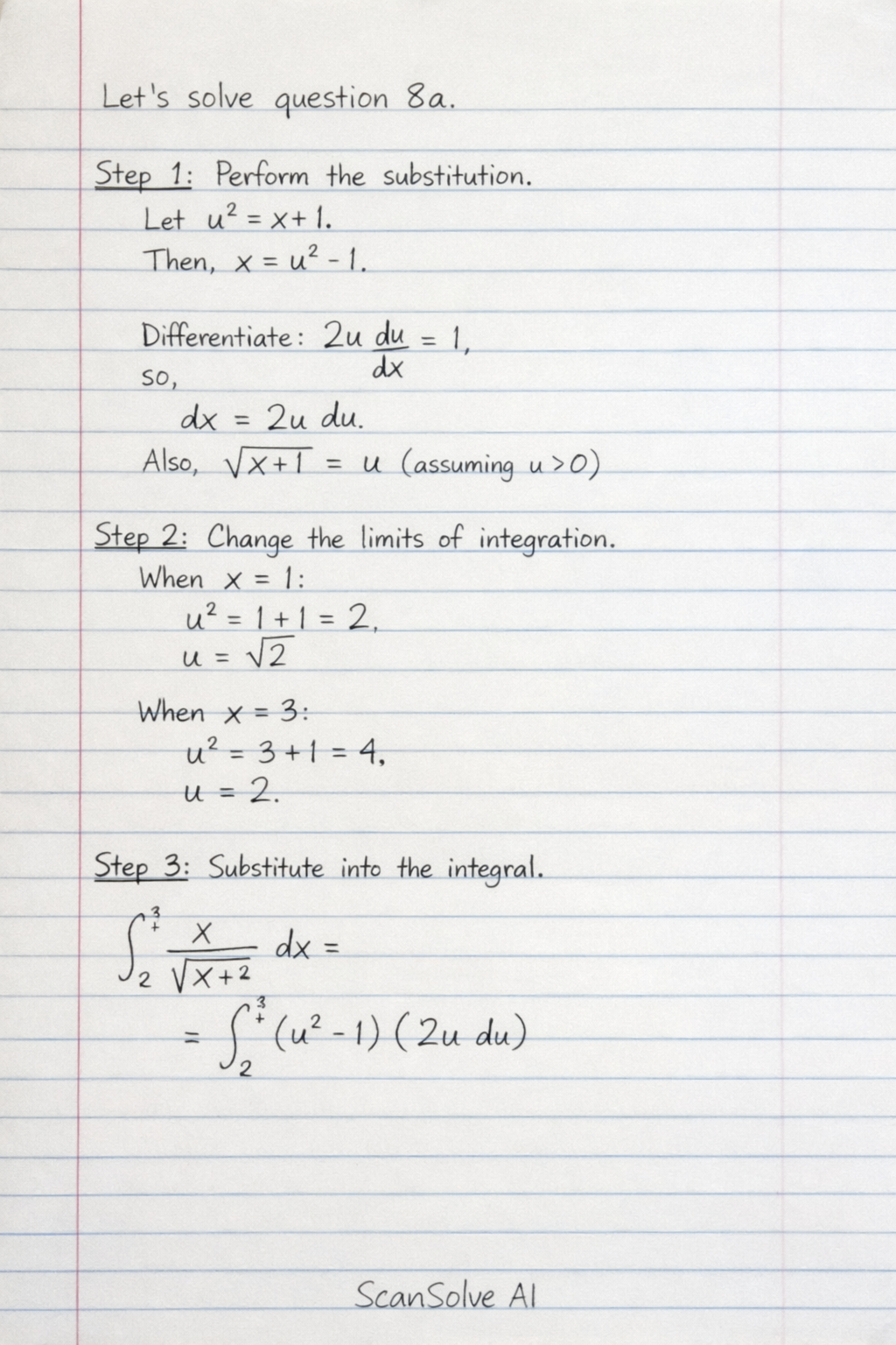 Handwritten step-by-step solution preview