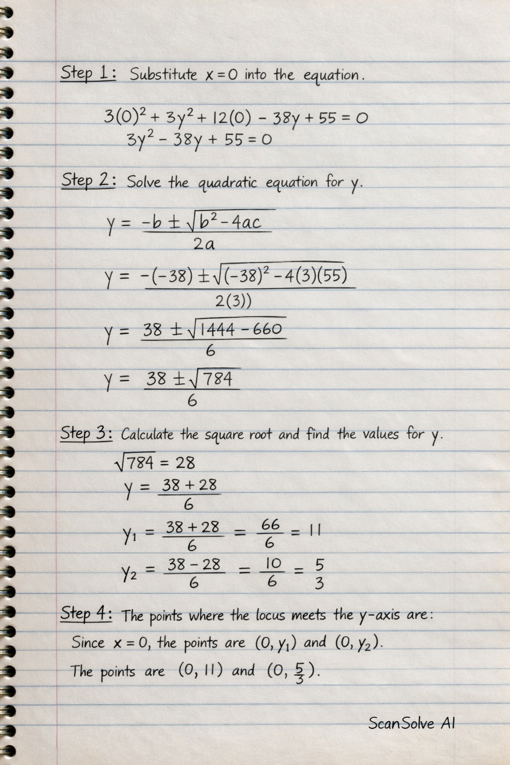 Handwritten step-by-step solution preview