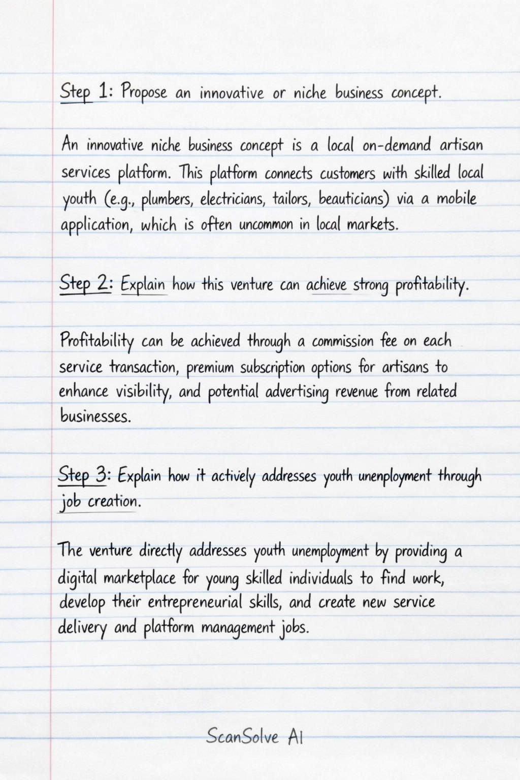 Handwritten step-by-step solution preview